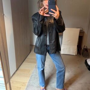 Ann Taylor Black Leather Jacket- Size Small